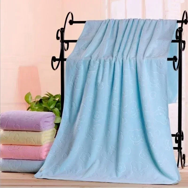 Home Textiles Face Towel - ใหม่สีไมโครไฟเบอร์นูนหมีผ้าเช็ดตัว 70*140 ดูดซับหนานุ่มนูน Bath เครื่องใช้ในครัวเรือน
