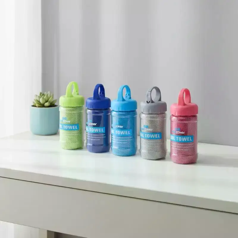 Home Textiles Face Towel - ผ้าขนหนูแห้งเร็วพร้อมขวดพกพา ดีไซน์ใช้ซ้ำได้ เหมาะสำหรับออกกำลังกาย เดินป่า ตั้งแคมป์ และกีฬากลางแจ้ง