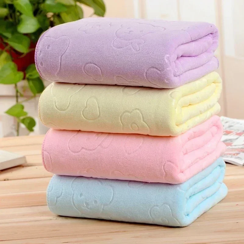 ใหม่สีไมโครไฟเบอร์นูนหมีผ้าเช็ - Home Textiles Face Towel บทวิจารณ์และราคา