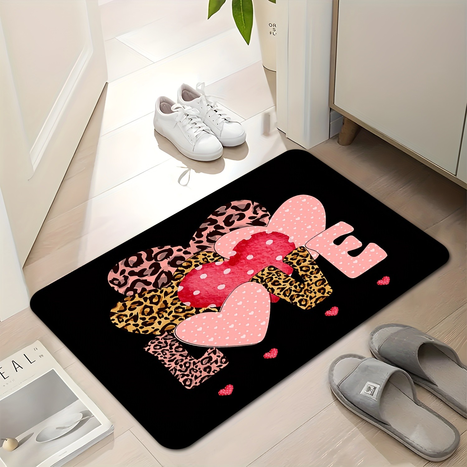 พรมเช็ดเท้าลายหัวใจเสือดาว พรม - Home Textiles Premium บทวิจารณ์และราคา
